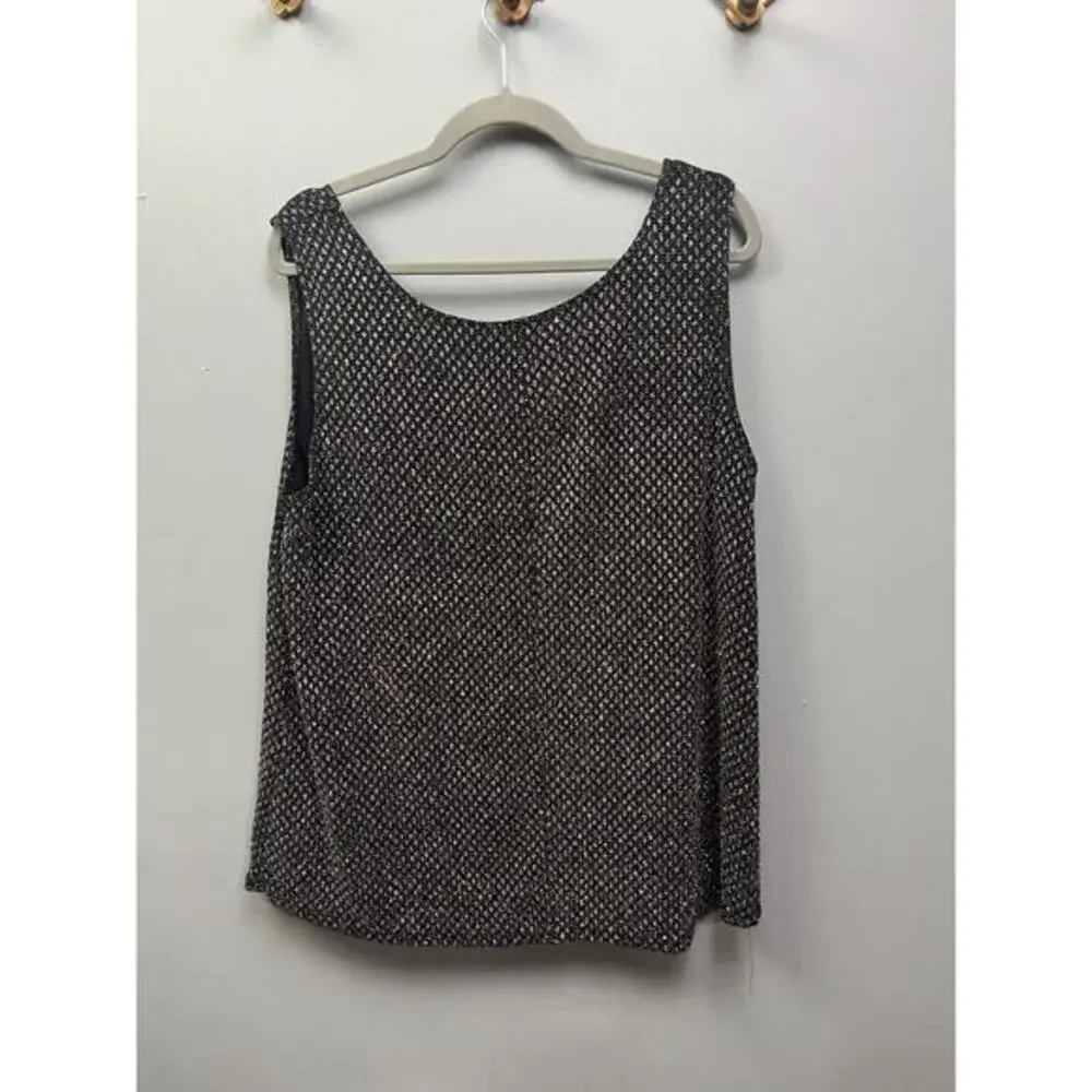 Catherines 2-piece Tank Cardigan set‎ Women's Plus 20W Black glitter/metal